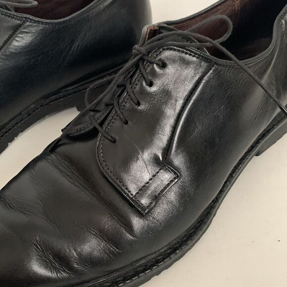 Allen Edmonds Black Leather Plain Toe Dress Shoe With Rubber Sole Size 11.5D - Picture 3 of 12